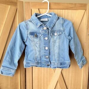 Kids Okie Dokie Repreve Cotton Blue Denim Jacket Snap Buttons Size 2T